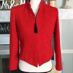 Jessica Howard Red Jeweled Jacket